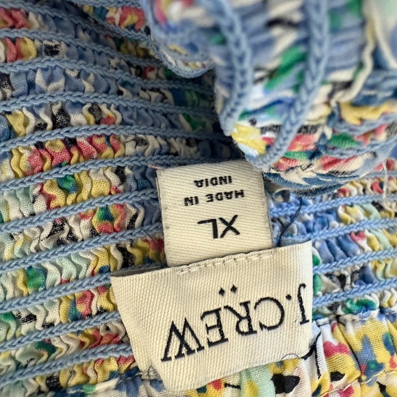 J. Crew Floral Print Dress with Blue and White - Picture 3 of 3